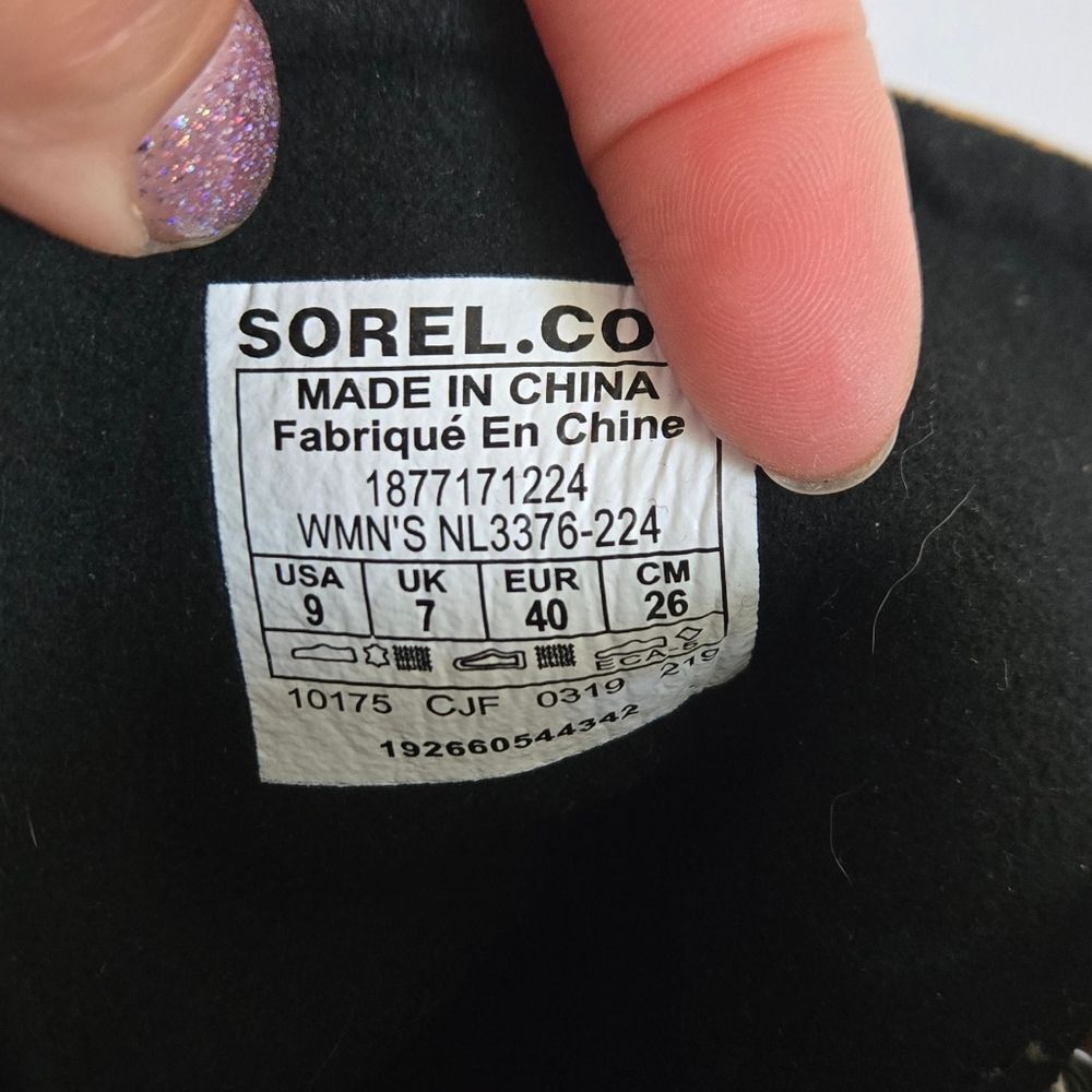 Sorel Lexie Wedge Felt Leather Lace Up Boots Size 9 - Picture 10 of 13
